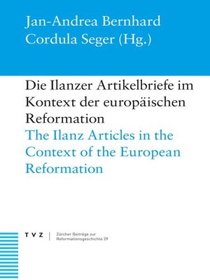 cover image of Die Ilanzer Artikelbriefe im Kontext der europäischen Reformation